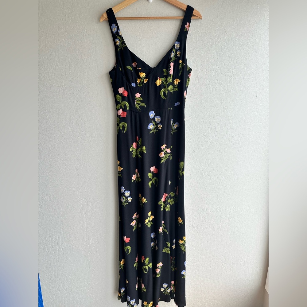 REFORMATION | Blue Lecce Printed Crepe Maxi Dress Size 8